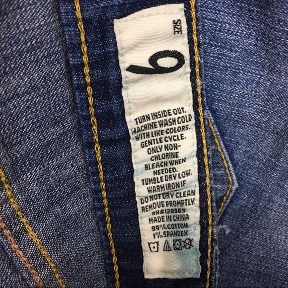 INDIGO REIN Jean Shorts Cut Off Distressed Raw Hem Stretch Denim Size 9 Juniors - Picture 9 of 12